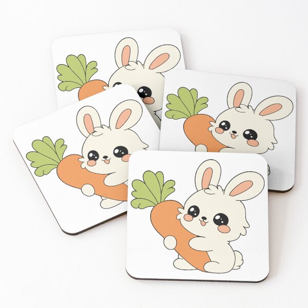 Item preview, Cute Bunny Holding Carrot Kawaii Sticker designed and sold by CoolGTees.