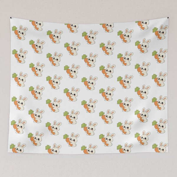 Item preview, Cute Bunny Holding Carrot Kawaii Sticker designed and sold by CoolGTees.