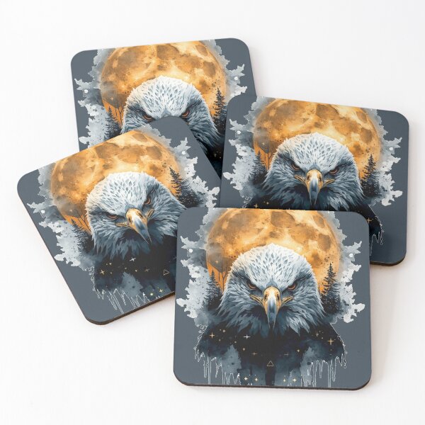 Item preview, 2. Moon Eagle | Celestial Wildlife Watercolor designed and sold by Biedroneczka.