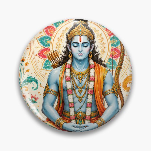Item preview, Meditating Lord Rama | Spiritual Mandala Art | Hindu Yoga Illustration designed and sold by ravuh.