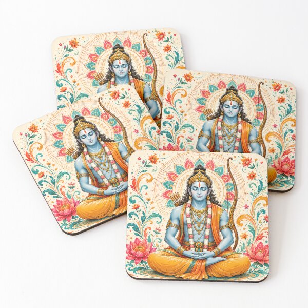 Item preview, Meditating Lord Rama | Spiritual Mandala Art | Hindu Yoga Illustration designed and sold by ravuh.