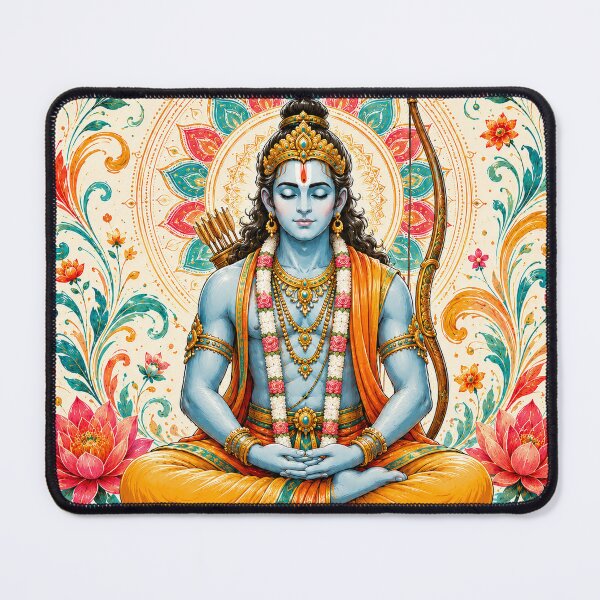 Item preview, Meditating Lord Rama | Spiritual Mandala Art | Hindu Yoga Illustration designed and sold by ravuh.