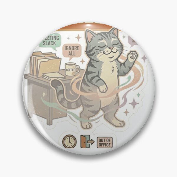 Item preview, Emotionally Clocked Out Cat – Funny Corporate Burnout Humor designed and sold by Dada-arts.