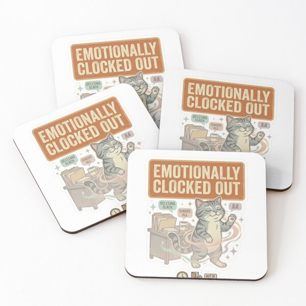 Item preview, Emotionally Clocked Out Cat – Funny Corporate Burnout Humor designed and sold by Dada-arts.