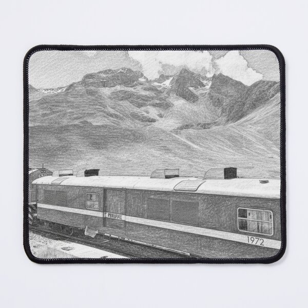 Item preview, The PeruRail in the Andes – Pencil Drawing designed and sold by KiwiPurple.