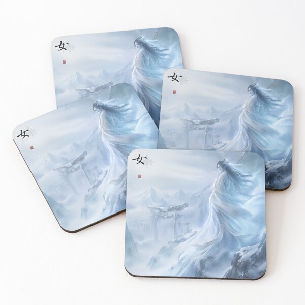 Item preview, Winter Spirit Art – Yuki Onna Snow Maiden in a Frozen Japanese Landscape designed and sold by kaxymax.