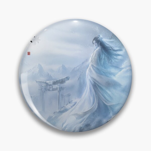 Item preview, Winter Spirit Art – Yuki Onna Snow Maiden in a Frozen Japanese Landscape designed and sold by kaxymax.