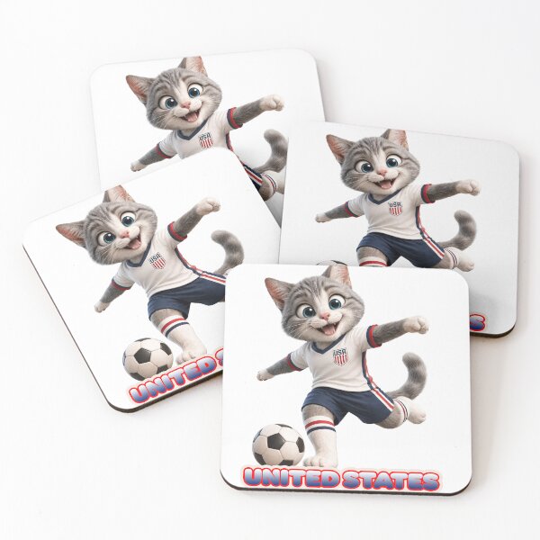 Item preview, Sticker - Decal - United States Soccer Cat designed and sold by ForeverPrintsOK.