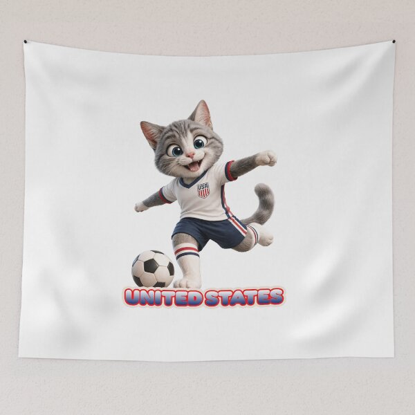 Item preview, Sticker - Decal - United States Soccer Cat designed and sold by ForeverPrintsOK.