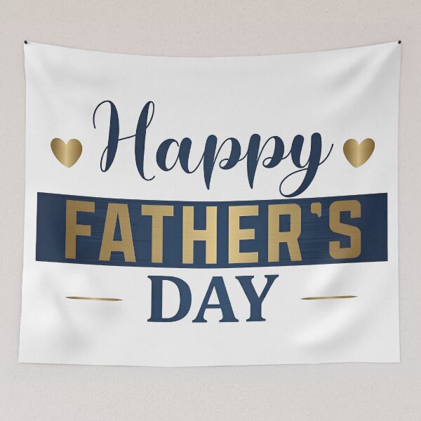 Item preview, Happy Father's Day Gift — Elegant Gold & Navy Blue Typography Design for Dad designed and sold by SideKickCreates.