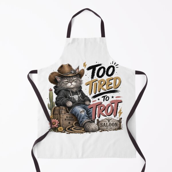 Item preview, Too Tired To Trot Cat | Sleepy Western Hoodie Cat designed and sold by Tinosshop.