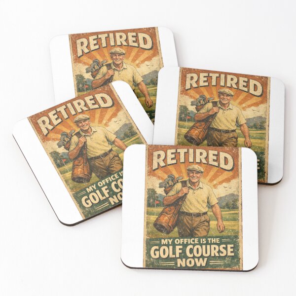 Item preview, Retired My Office Is The Golf Course Now Retro Vintage Funny Retirement Gift For Golfer designed and sold by Print Loft.