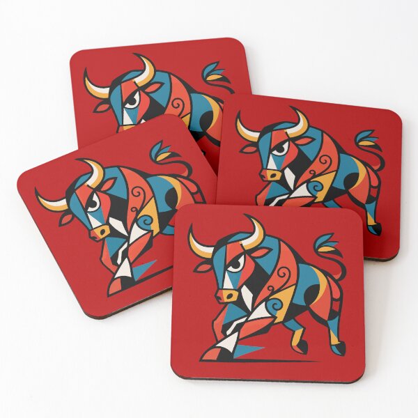 Item preview, Cubist Charging Bull – Modern Geometric Bull Art designed and sold by Lifer Art and Design.