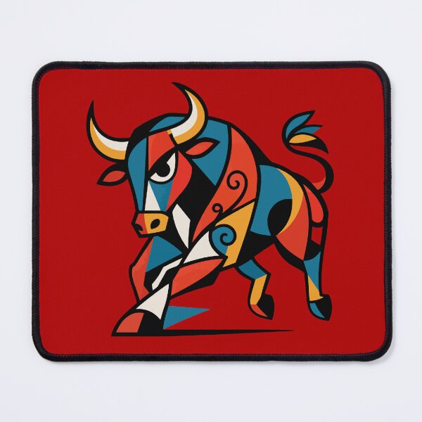 Item preview, Cubist Charging Bull – Modern Geometric Bull Art designed and sold by Lifer Art and Design.