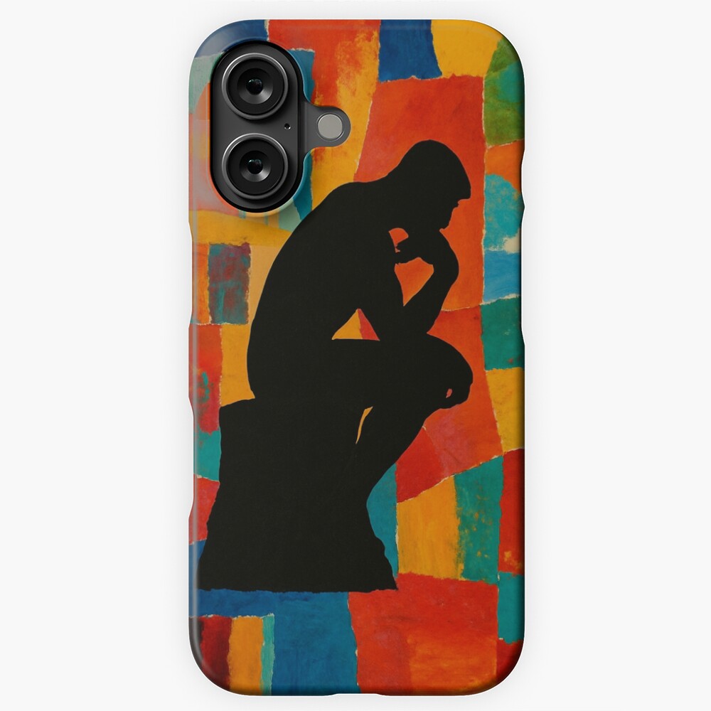 Abstract Thinker Silhouette Color Block Art on a phone case