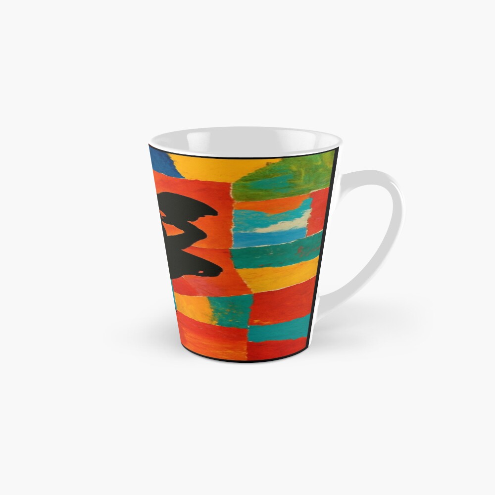 Abstract Thinker Silhouette Color Block Art on a mug