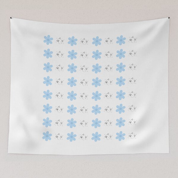 Item preview, Cute Pastel Blue Flower Dainty Wildflower Seamless Repeat Pattern designed and sold by Rehnair.