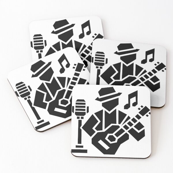 Item preview, Geometric Noir Musician Playing Guitar designed and sold by matybrak.