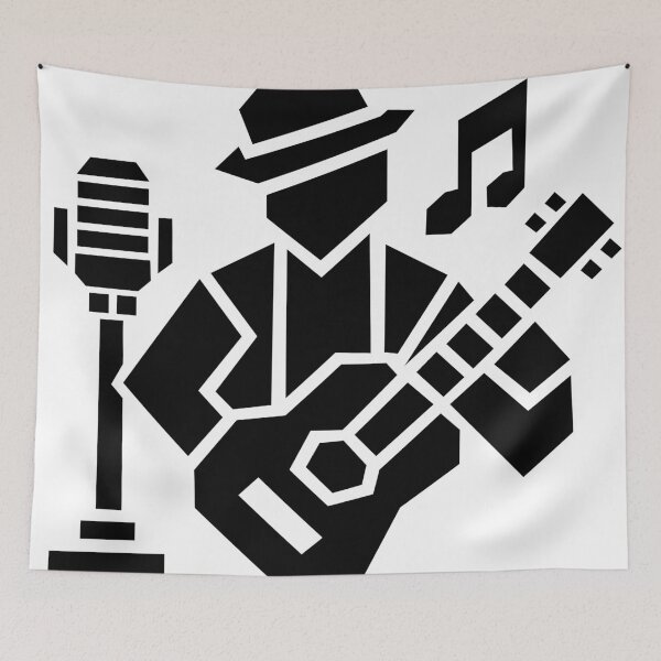 Item preview, Geometric Noir Musician Playing Guitar designed and sold by quibrak.