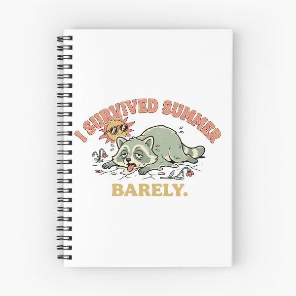 Item preview, I Survived Summer Barely - Funny Exhausted Raccoon designed and sold by BumbleBloom7.
