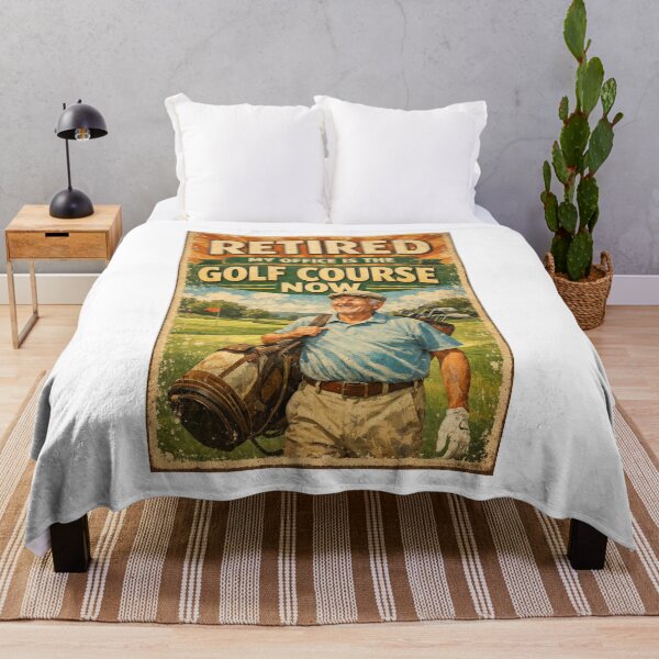 Item preview, Retired My Office Is The Golf Course Now Retro Bearded Golfer Funny Retirement Gift designed and sold by Print Loft.