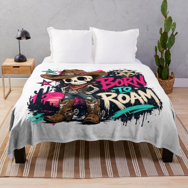 Item preview, Wild Soul Soft Paws | Skeleton Cowboy Cat Graffiti Design designed and sold by Tinosshop.