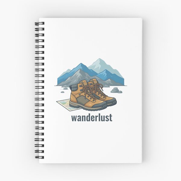 Item preview, Wanderlust Mountains Hiking boots Outdoor adventure designed and sold by Smoking_Animals .
