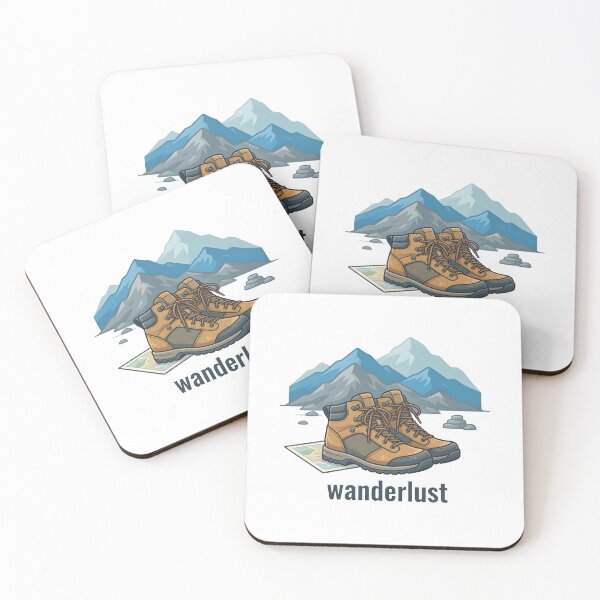 Item preview, Wanderlust Mountains Hiking boots Outdoor adventure designed and sold by Smoking_Animals .