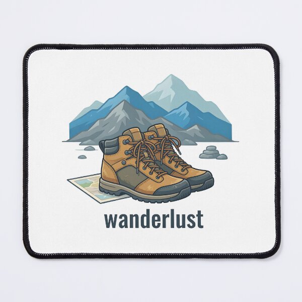 Item preview, Wanderlust Mountains Hiking boots Outdoor adventure designed and sold by Smoking_Animals .