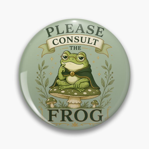 Item preview, Please Consult The Frog – Wise Frog Oracle Cottagecore Illustration designed and sold by  Artistry in Motion by MADsrecreation.