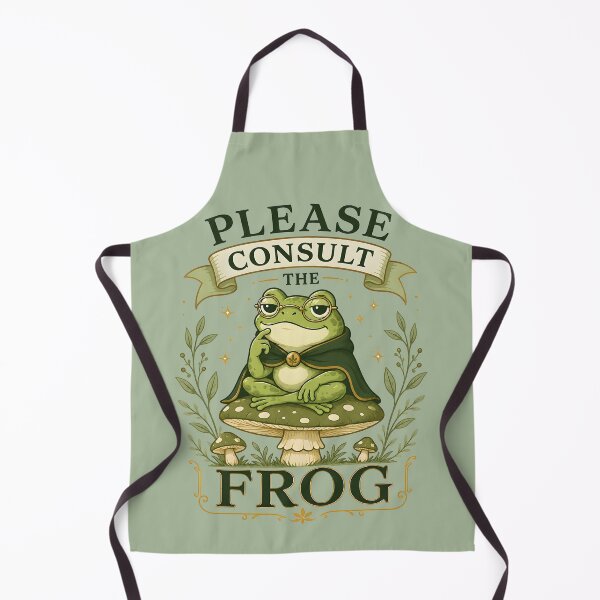 Item preview, Please Consult The Frog – Wise Frog Oracle Cottagecore Illustration designed and sold by Artistry in Motion by MADsrecreation.
