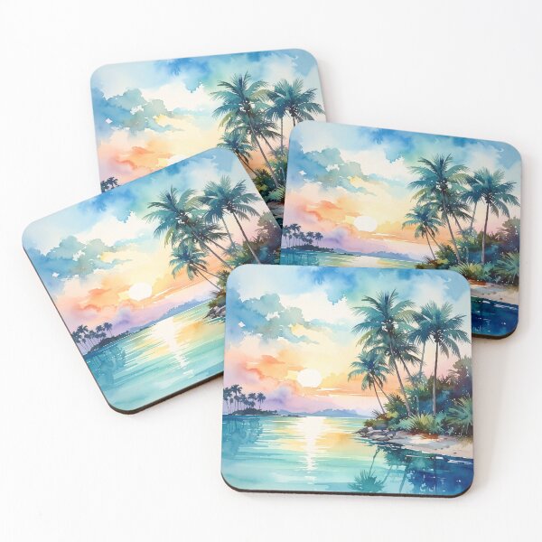 Item preview, Tropical River Colorful Sunset Waterscape designed and sold by SeaStarAlex.