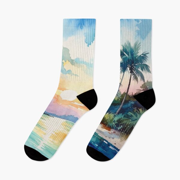 Item preview, Tropical River Colorful Sunset Waterscape designed and sold by SeaStarAlex.
