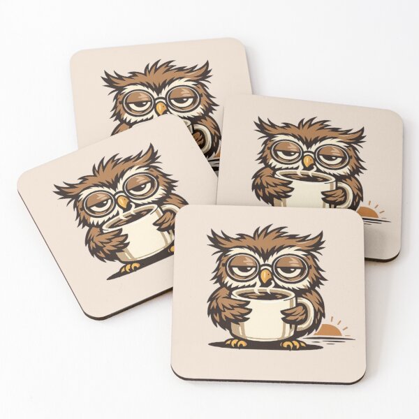 Item preview, Coffee Owl – Sleepy Morning Animal Design designed and sold by Dogandesighn.