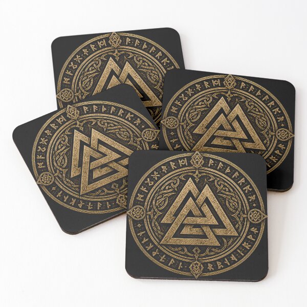 Item preview, Valknut Viking Symbol Gold Norse Rune Circle Ancient Nordic Mythology T-Shirt designed and sold by R3X .