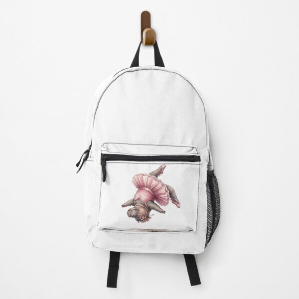 Item preview, Cute Hippo Ballerina Mid Air Flip Acrobatic Watercolor Art designed and sold by DH-ArtLab.