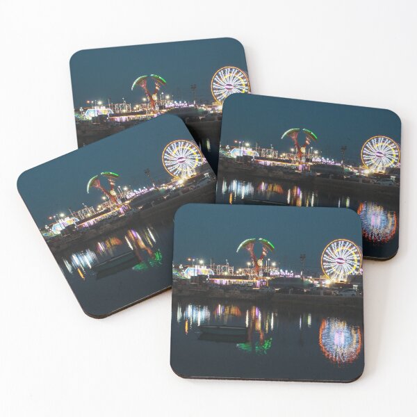 Item preview, Night Carnival With Ferris Wheel And Colorful Reflections On Calm Waterfront designed and sold by Nmallia.