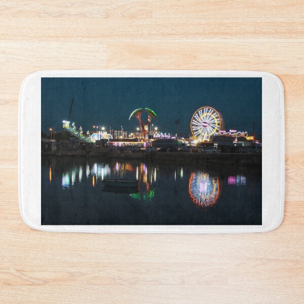 Item preview, Night Carnival With Ferris Wheel And Colorful Reflections On Calm Waterfront designed and sold by Nmallia.