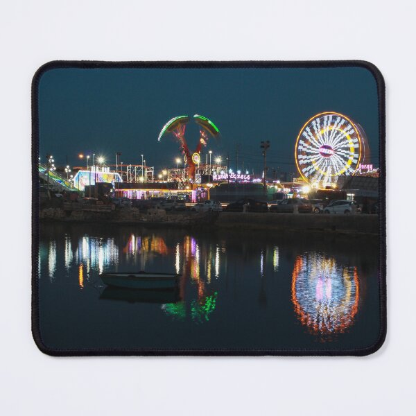 Item preview, Night Carnival With Ferris Wheel And Colorful Reflections On Calm Waterfront designed and sold by Nmallia.