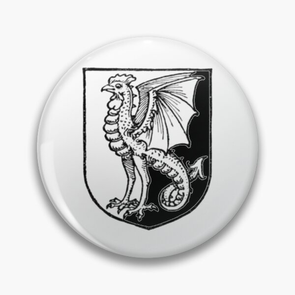 Item preview, Medieval Cockatrice Sigil (black and white) designed and sold by Dungeon-Shop.