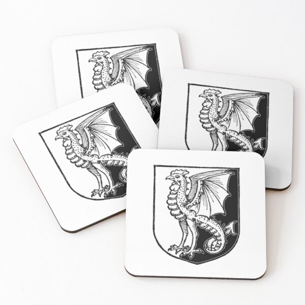 Item preview, Medieval Cockatrice Sigil (black and white) designed and sold by Dungeon-Shop.