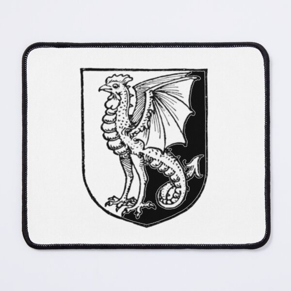 Item preview, Medieval Cockatrice Sigil (black and white) designed and sold by Dungeon-Shop.
