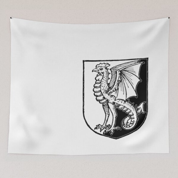 Item preview, Medieval Cockatrice Sigil (black and white) designed and sold by Dungeon-Shop.