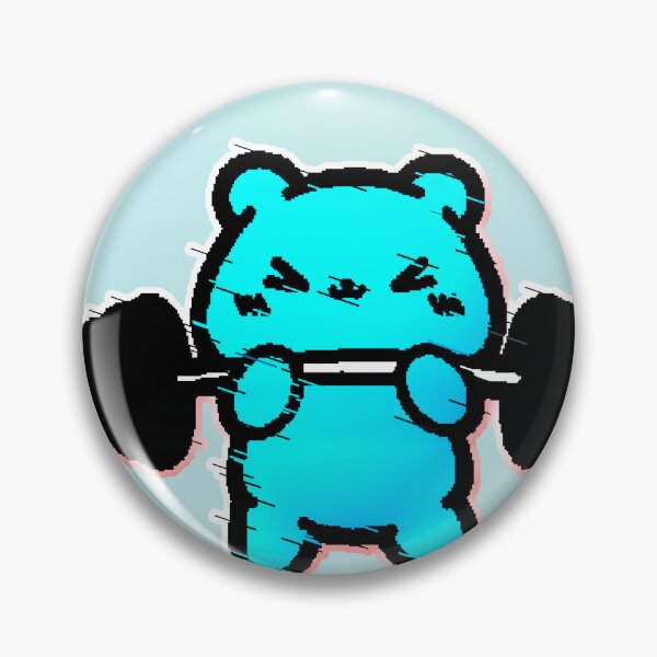 Item preview, Kawaii Gym Bear Lifting Weights Fitness Glitch designed and sold by AstronautMerch.