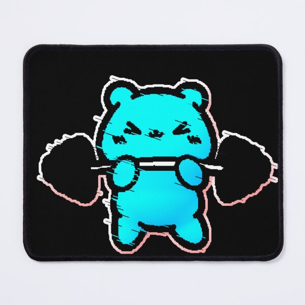 Item preview, Kawaii Gym Bear Lifting Weights Fitness Glitch designed and sold by AstronautMerch.