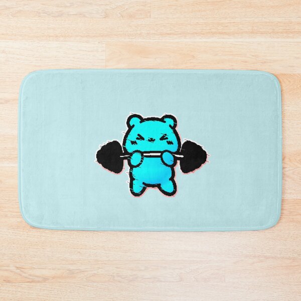 Item preview, Kawaii Gym Bear Lifting Weights Fitness Glitch designed and sold by AstronautMerch.