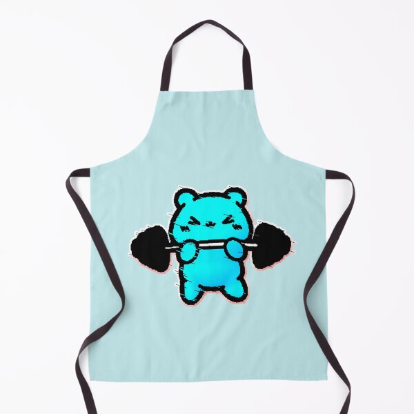Item preview, Kawaii Gym Bear Lifting Weights Fitness Glitch designed and sold by AstronautMerch.