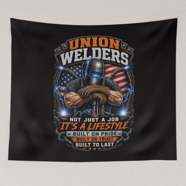 Item preview, Union Welders Built Strong With Skill And Pride Shirt | Blue Collar Welding Graphic designed and sold by LabCore.