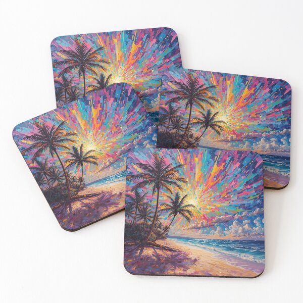 Item preview, Abstract Palms Colorful Sunset Beach designed and sold by SeaStarAlex.