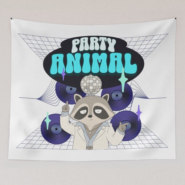 Item preview, Retro Party Animal Raccoon Disco Tee designed and sold by TheSnarkyShark.